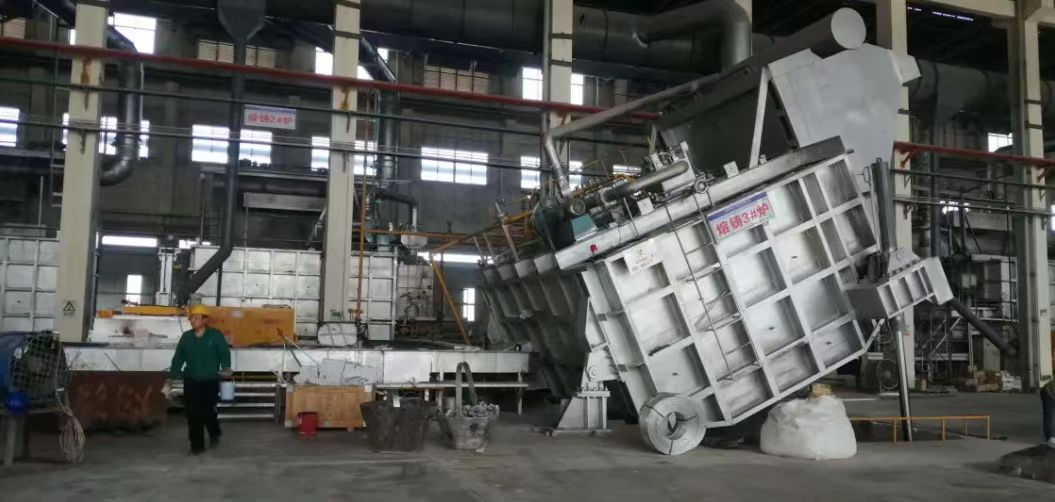 فرن صهر ألومنيوم مستطيل مائل